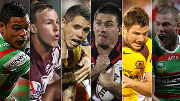 Queensland's Origin hopefuls - Ben Te'o, Daly Cherry-Evans, Corey Parker, Jacob Lillyman, Matt Gillett and Chris McQueen