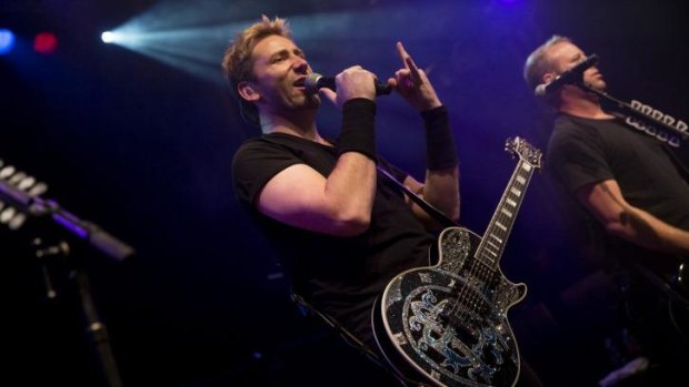 Nickelback in action during a concert in California last year.