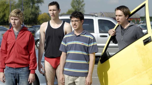 <i>The Inbetweeners</i> is a rare example of a British comedy faring equally well on small screen and big. From left: Joe Thomas, Simon Bird, James Buckley, Blake Harrison