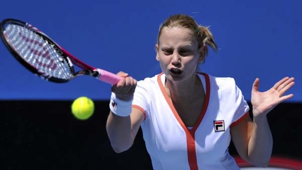 Comeback trail ... Jelena Dokic had her first match for two months in the Australian Open wildcard play-off at Melbourne Park yesterday.