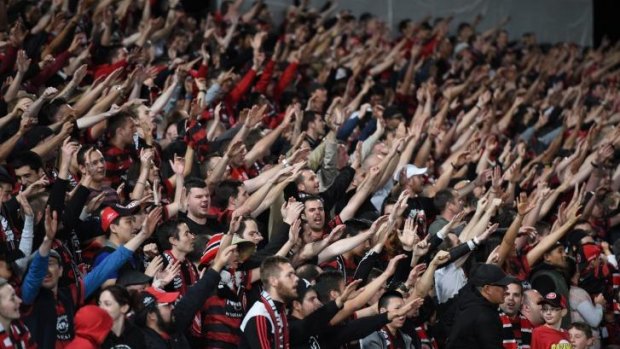 Fan power: Wanderers supporters at Pirtek Stadium on Wednesday night.