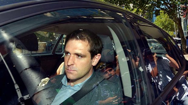 Tom Meagher, husband of murder victim Jill Meagher, leaves the Magistrates Court.