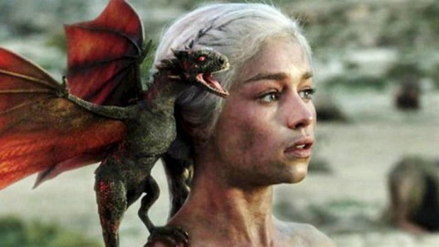 Mother of dragons gets the sugar daddies ... Emilia Clarke as Daenerys Targaryen in <i>Game of Thrones.</i>