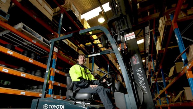 New heights: Sue Tierney gave up an office job to be a forklift driver. 