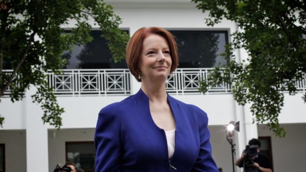 Prime Minister Julia Gillard's Labor Party has suffered a four-point drop in its primary vote, but she has overtaken Tony Abbott as preferred prime minister.