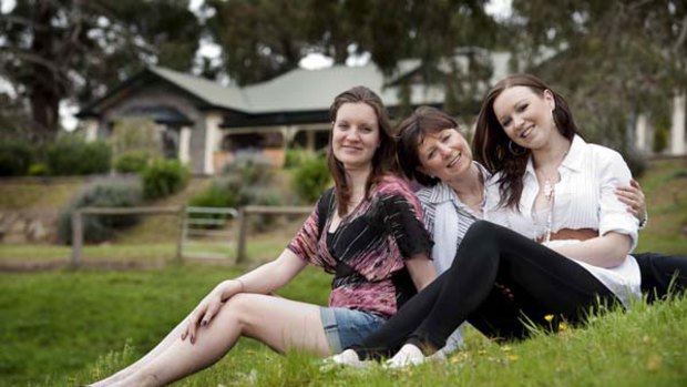 Survivors ... Stacey, Laraine and Laura Gadd at home in Kangarilla, South Australia.