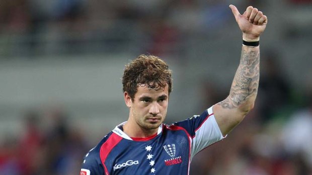 Giving the thumbs up for stand-in fullback Mark Gerrard ... Danny Cipriani.