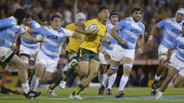 Chasing victory: The Pumas hope to win their first Rugby Championship match in three years.