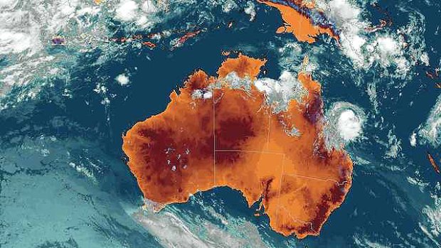 Bianca has weakened below cyclone intensity as this latest satellite image shows.