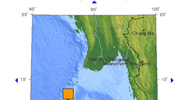 Tsunami alert ... USGS map of the Andaman Islands earthquake, measuring 7.6 on the Richter scale.