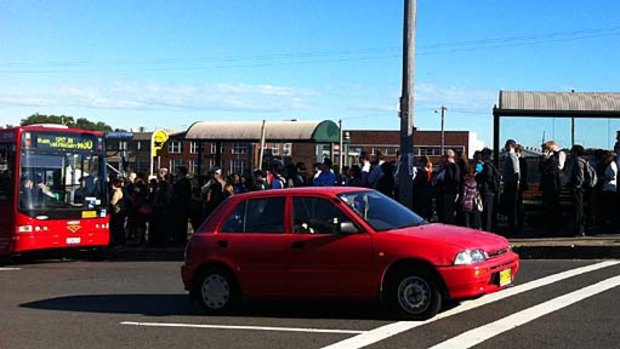 Reader Sarah McNiven took this shot of the queue for buses outside Sydenham Station.