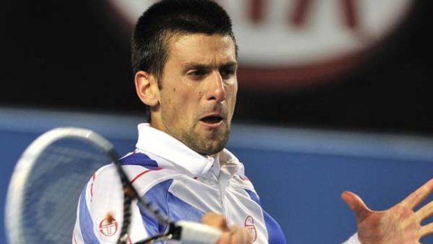 Novak Djokovic in action at the 2011 Australian Open.