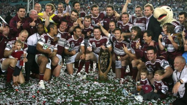 Models of consistency: Manly celebrate their premiership win in 2008. 