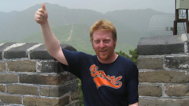 Author Matt Stewart on the Great Wall of China.
