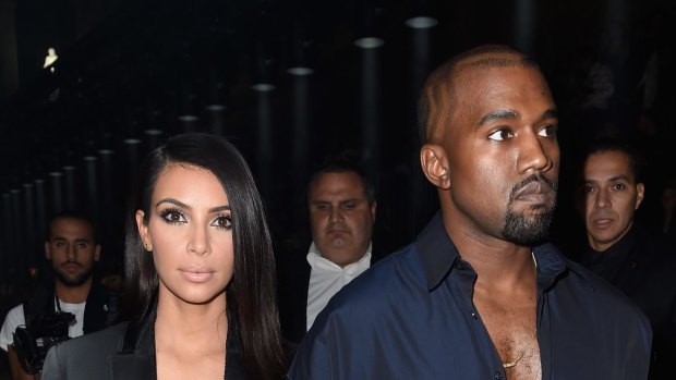 Shock and awe: Kim Kardashian and Kanye West at the Paris Fashion Week.