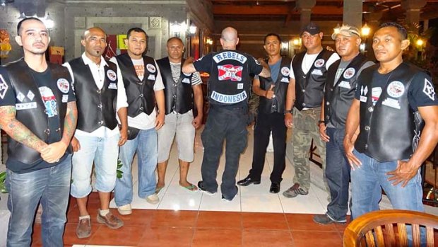 Members of the Rebel Motorcycle Club Bali chapter.