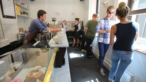 Patricia cafe offers black, white and filter coffee in a standing-room-only space.