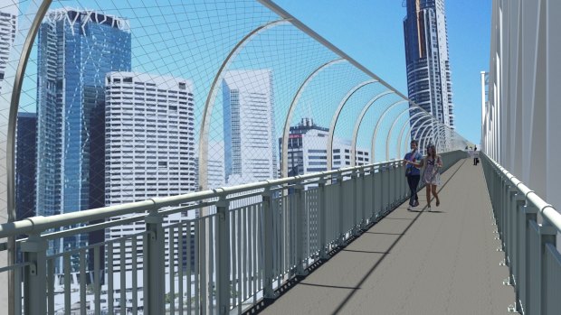 Concept design for barriers on the Story Bridge.
