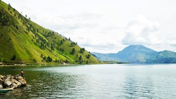 Toba Lake is about 100 kilometres long, 30 kilometres wide, and up to 505 metres deep.
