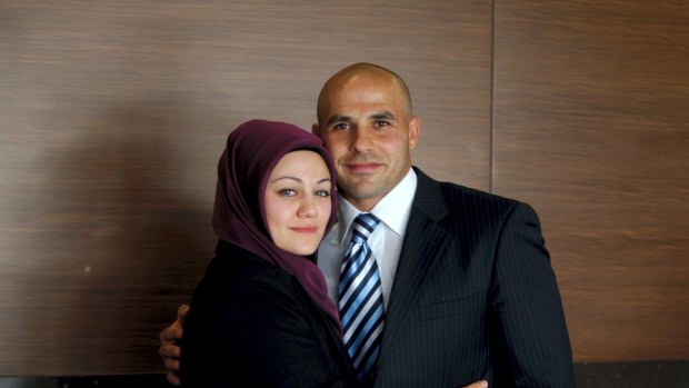 The right image: Hazem El Masri and his former wife, Arwa Abousamra, in 2009.