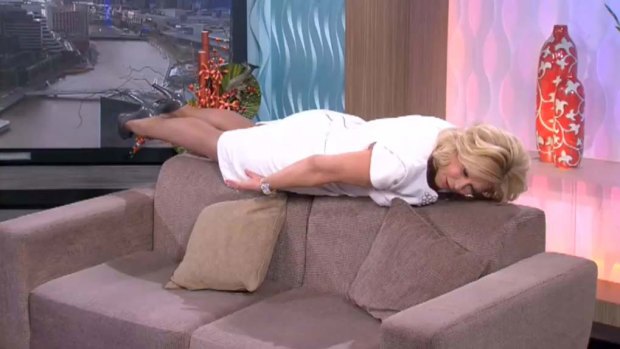 Kerri-Anne Kennerley "planking" on her morning show.