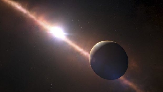 Spinning around: An artist's impression of the planet Beta Pictoris b.