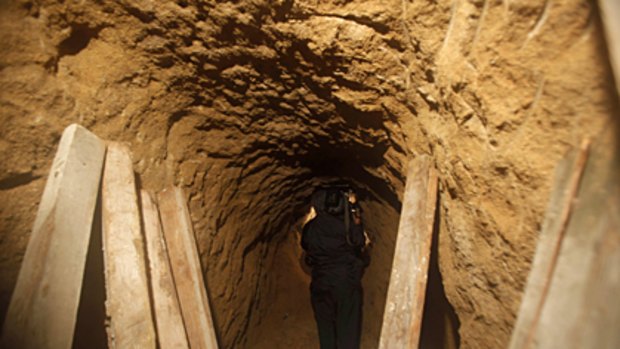The secret tunnel discovered near the US-Mexico border in Tijuana, Mexico.