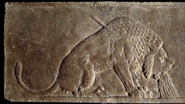 Assyrian king Ashurbanipal’s <i>Dying Lion</i> relic.