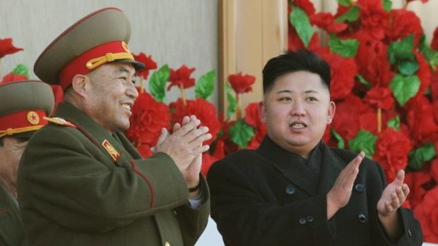 North Korean leader Kim Jong-Un     with then chief of general staff of the Korean People's Army Ri Yong-ho during a military parade to honour  the North's late leader Kim Jong-Il  in February.