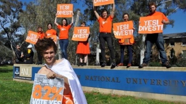 Yes vote: A poll of students was overwhelmingly in favour of ANU divesting itself of shares in fossil fuel businesses.