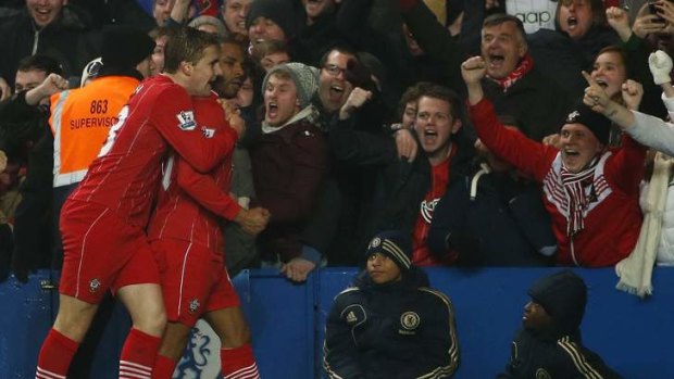 Southampton's Jason Puncheon celebrates his goal against Chelsea.