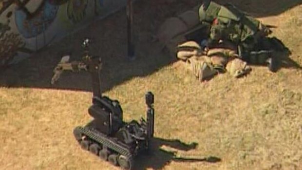 The police Bomb Response Unit are investigating a park in Pascoe Vale.