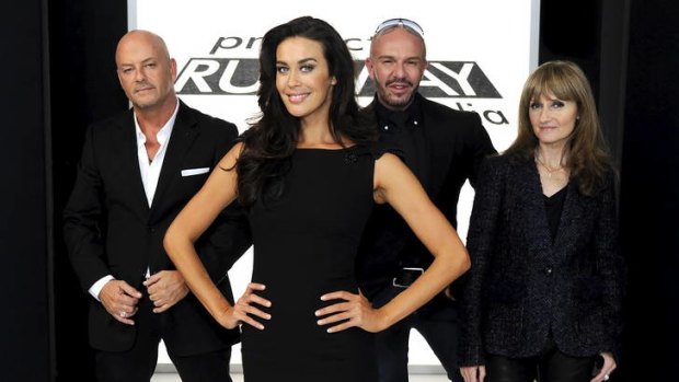 Season four of <i>Project Runway Australia</i> is set to provide more adventures in fashion with (from left) Peter Morrissey, host Megan Gale, Alex Perry and Claudia Navone.