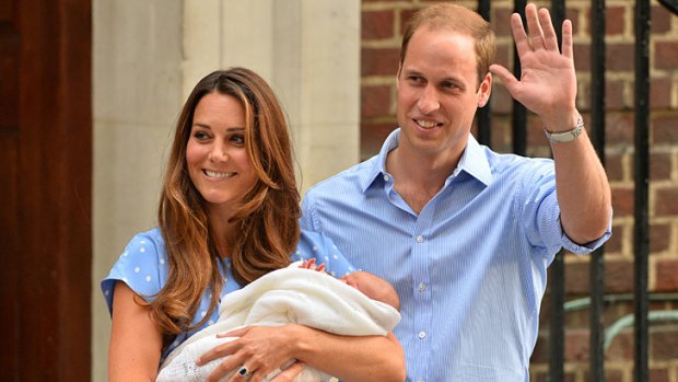 The Duke and Duchess of Cambridge leave the Lindo Wing of St Mary's Hospital with their new son.