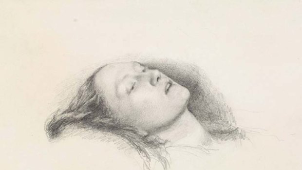True to life ... John Everett Millais's study of Elizabeth Siddal for his painting <i>Ophelia</i>.