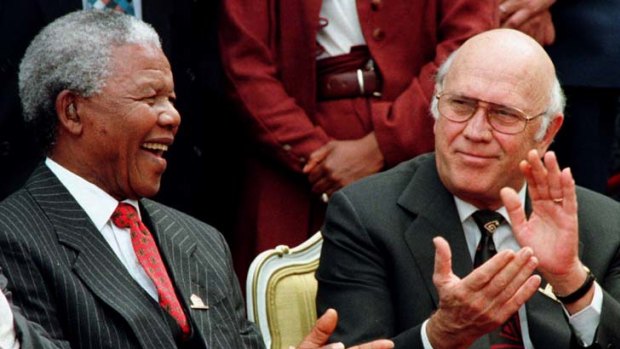 Harsh words &#8230; FW de Klerk has called Nelson Mandela a ''brutal and unfair'' opponent.