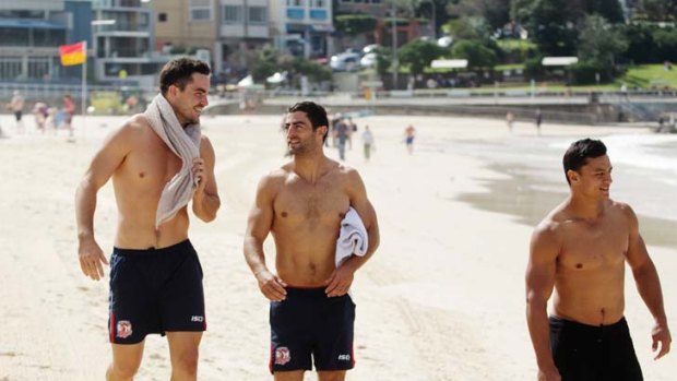 Fixture in the east &#8230; Anthony Minichiello heads to a recovery session at North Bondi yesterday leaving any talk of re-signing with the Roosters on the backburner.