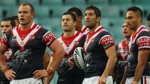 Dejected &#8230; Braith Anasta and the Roosters yesterday.