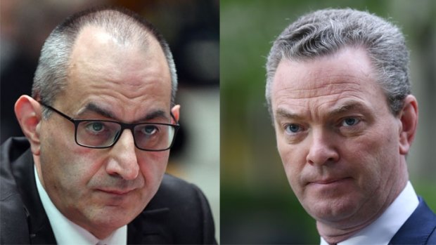 Immigration Department and Border Force head Mike Pezzullo, and Defence Industry Minister Christopher Pyne.