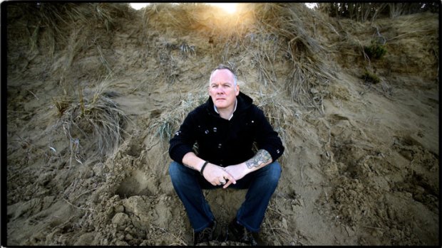 Kyle Tyrrell (above) at the beach in Torquay, where he runs his  Facebook page for veterans, The Warrior's Return.