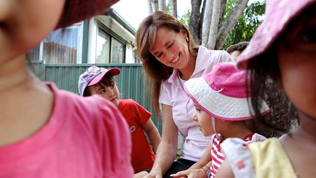 No worries here: Sharon Graham at the Bunny Cottage childcare centre in Bexley.