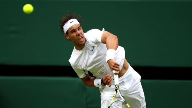 Comfortable ... Rafael Nadal beat Michael Russell in straight sets.