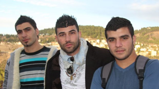 Victims ... Osama Ghanaim, right, with fellow Arab students Ahmad Abu Saleh, left, and Mahmoud Abu Saleh.