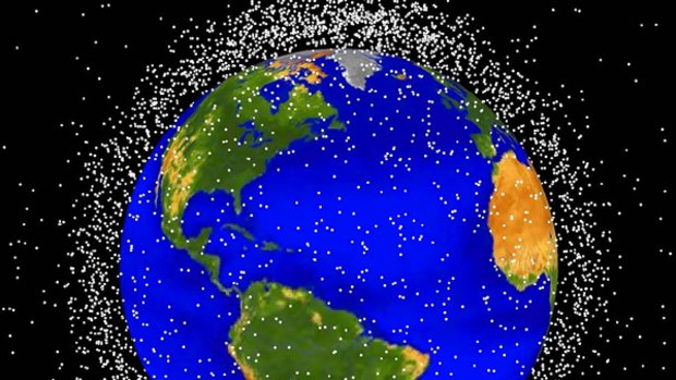 A NASA illustration of man-made objects within 2000 kilometres of Earth. About 95 per cent of the material is debris.