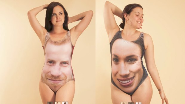 Prince Harry and Meghan Markle swimsuits from online retailer Bags of Love.