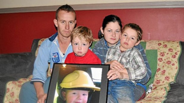 Grieving ... Sarah and Graeme Williams with sons Bailey and Jack. The Williams have lodged a complaint with NSW Ambulance Service.