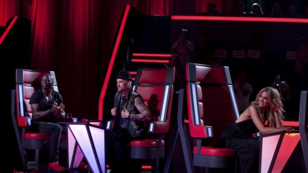 I want you ... Seal, Joel Madden and Delta Goodrem judge a contestant on Channel Nine's hit new talent show, The Voice.