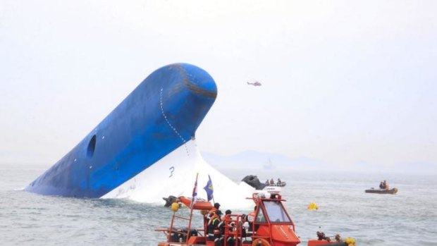 The Sewol ferry listed heavily and capsized in April with the loss of more than 300 lives.