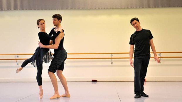 Homecoming: Choreographer Joshua Consandine works with the Australian Ballet's Brett Simon and Madeleine.