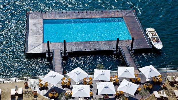 The Grand Hotel Tremezzo's floating pool.